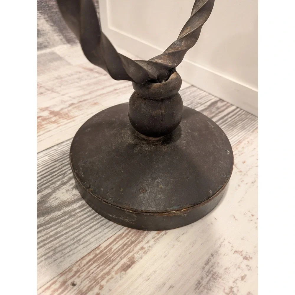 Rustic Countertop Forged Iron Hand Towel Holder Glass Soap Dish Sun Moon Emblem